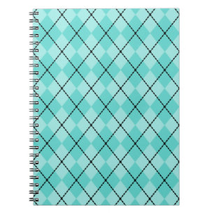 Cuaderno Bright Aqua Argyle Notebook