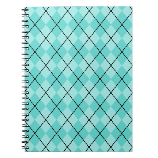 Cuaderno Bright Aqua Argyle Notebook (Frente)