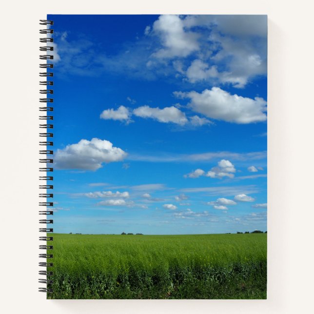 Cuaderno Bright Blue Prairie Sky Photo Spiral Notebook (Anverso)
