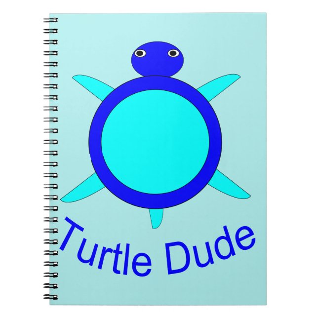 Cuaderno Bright Blue Turtle Dude Notebook (Frente)