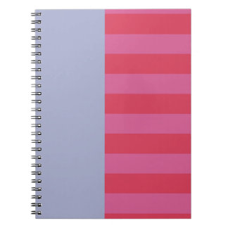Cuaderno Bright Cheerful pink and ice blue striped design