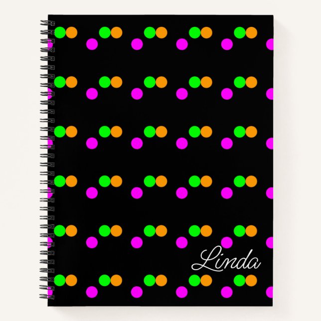Cuaderno Bright Dots Name Journal Notebook (Anverso)