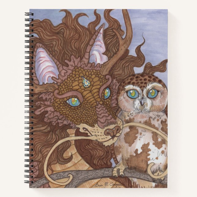 Cuaderno Bright Eyes Owl y Dragon Sketchbook (Anverso)