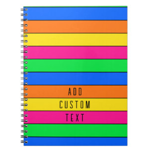 CUADERNO BRIGHT NEON FLUORO COLORS LÍNEAS NARANJAS AMARILLA