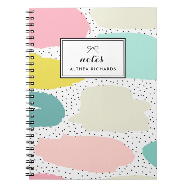 Cuaderno Bright Pastel Resumen Personalizado de patrón port (Frente)