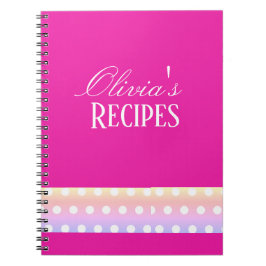Cuaderno Bright Pink and Pola Dots Recipe