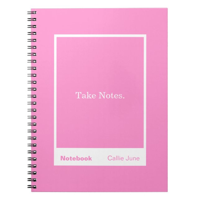 Cuaderno Bright Pink Block Quote Classic Notebook (Frente)