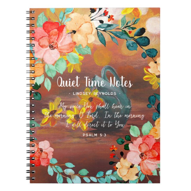 Cuaderno Bright Summer Floral Monograma Quieto Tiempo (Frente)