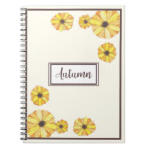 Bright Watercolor Otumn Floral Notebook