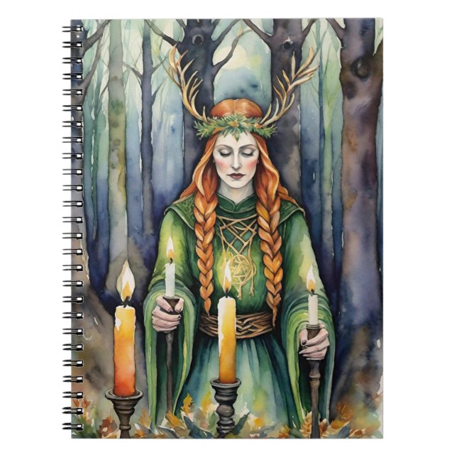 Cuaderno Brigid Imbolc Candlelight Forest Celtic Wiccan (Frente)