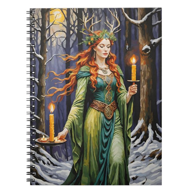 Cuaderno Brigid Imbolc Candlelight Forest Celtic Wiccan (Frente)