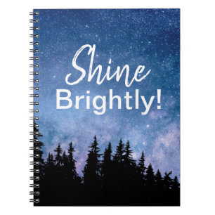 Cuaderno Brilla Con Fuerza Frase Motivacional Estrellas Cie