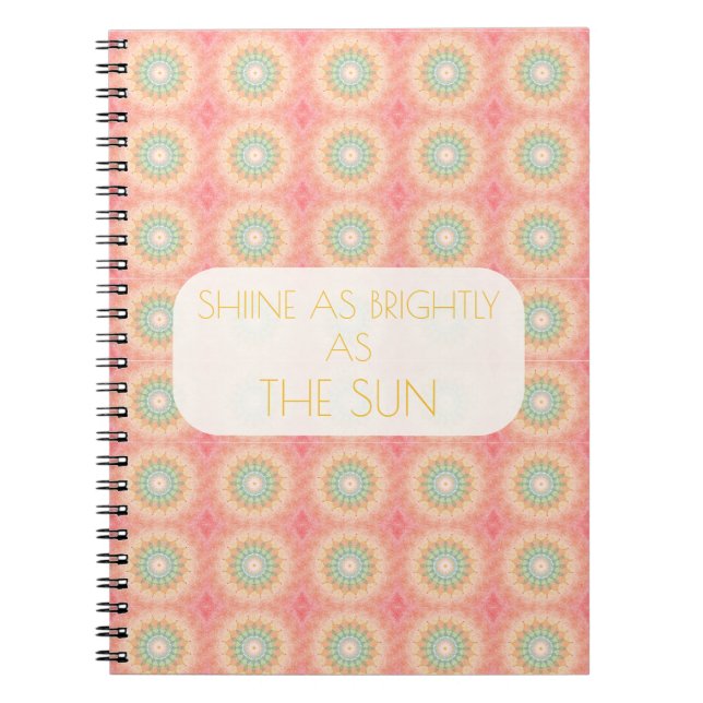 Cuaderno Brilla con intensidad como el sol Mandala de cita  (Frente)