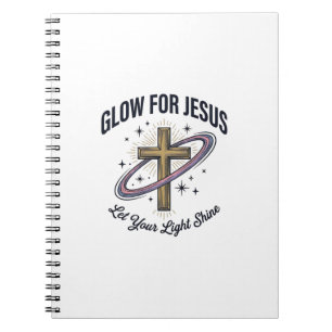 Cuaderno Brilla por cruz cristiana Jesús vector vintage