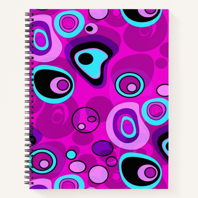 Cuaderno Brillante, abstracto, magenta (Anverso)
