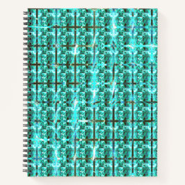 Cuaderno ¿Brillante azul claro, cuadrados o imagen dentro d