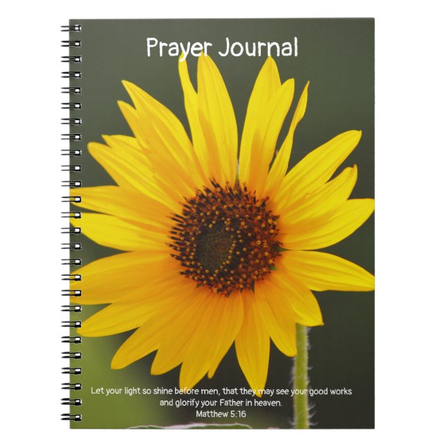 Cuaderno Brillante Brillante Biblia Girasol Verse Praing (Frente)