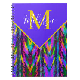 Cuaderno Brillante chevron tribal personalizado