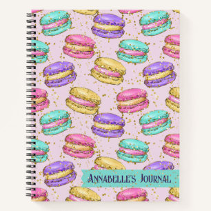 Cuaderno Brillante color Macarons francés Faux Purpurina No