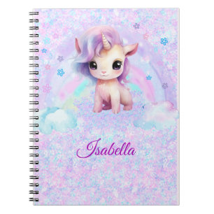 Cuaderno Brillante con Diseño de Unicornio Persona