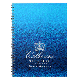 Cuaderno Brillante corona azul
