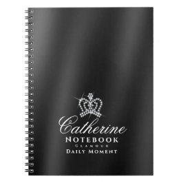 Cuaderno Brillante corona satanizada negra