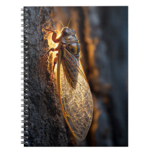 Cuaderno brillante de Cicada Dorada