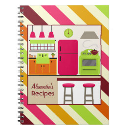 Cuaderno brillante de la receta de la cocina y de
