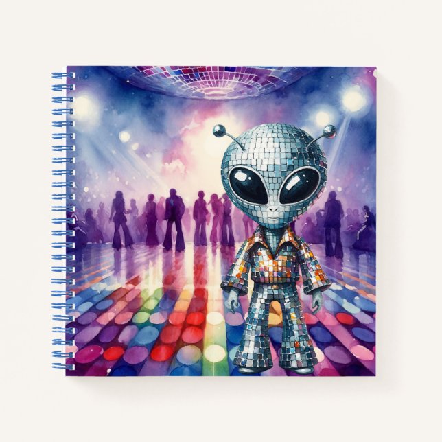 Cuaderno Brillante Disco Alien Laptop (Anverso)