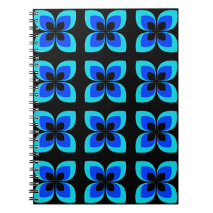 Cuaderno Brillante Modelo De Flor Azul De Dos Tonos