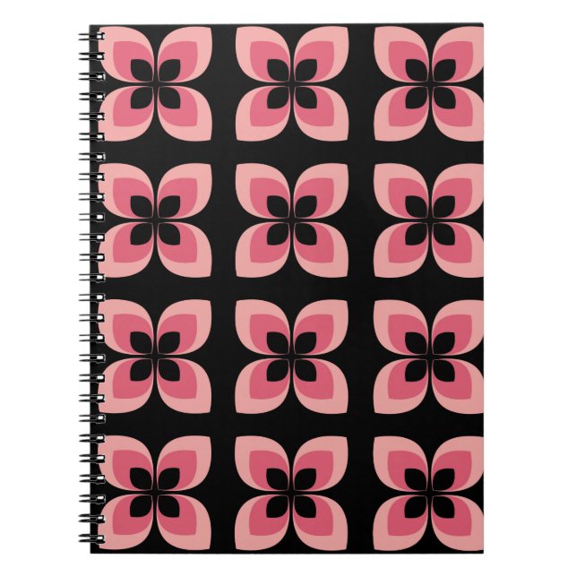 Cuaderno Brillante Modelo De Flor Rosa De Dos Tonos (Frente)