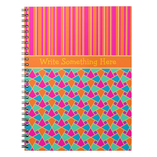 Cuaderno Brillante patrón islámico y franjas para bloc de n (Frente)