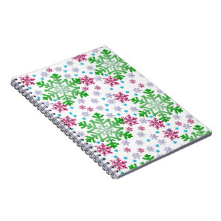 Cuaderno Brillantes de nieve verde y plateado azul de Borgo