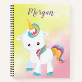 Cuaderno Brillantes Ojos Unicornio Color Arcoiris