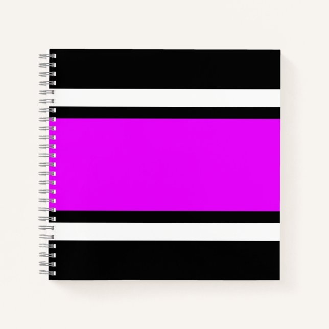 Cuaderno Brillantes rayas de Carreras blanca rosada negra t (Anverso)