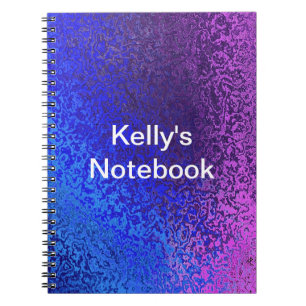 Cuaderno Brillantes sombras de azul y púrpura Añadir nombre