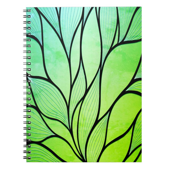 Cuaderno Brillantes tonos verdes con licencia creativa (Frente)