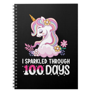 Cuaderno Brillé a través de 100 días de Unicornio de la esc
