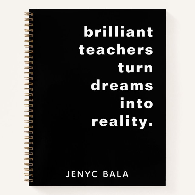 Cuaderno Brilliant Teacher Retro Black & White Design (Anverso)
