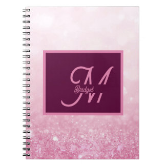 Cuaderno Brillo abstracto degradado femenino rosa de niña