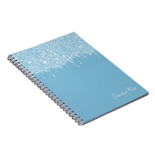Cuaderno Brillo Azul Claro Cielo Verano Personalizado