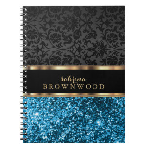 Cuaderno Brillo Azul y Damasco Negro
