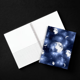 Cuaderno Brillo de luz lunar | Fases lunares en las nubes d