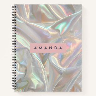 Cuaderno Brillo de perla iridiscente suave personalizado