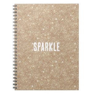 Cuaderno Brillo de purpurina dorada