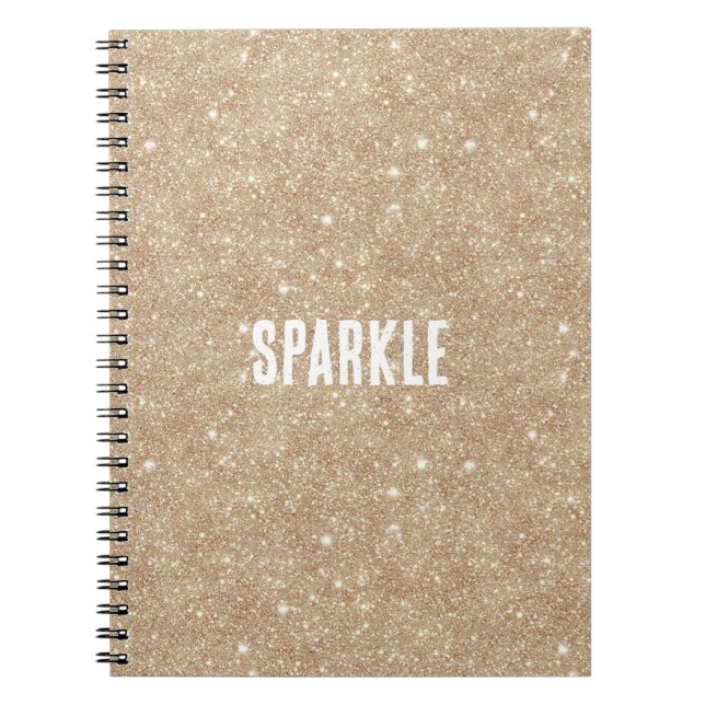 Cuaderno Brillo de purpurina dorada (Frente)