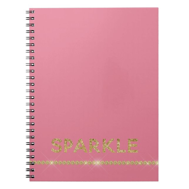 Cuaderno Brillo de purpurina rosa (Frente)
