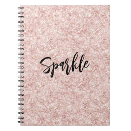 Cuaderno Brillo de purpurina rosa rubor