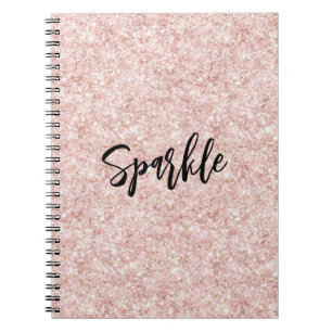 Cuaderno Brillo de purpurina rosa rubor
