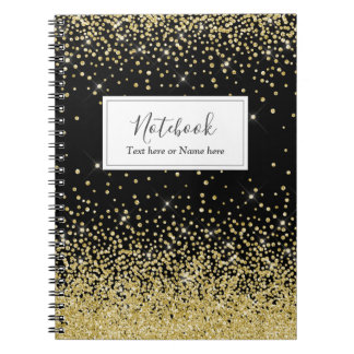 Cuaderno brillo dorado